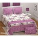 Nandani Pure Cotton King Bedsheets - Cream & Pink Flower